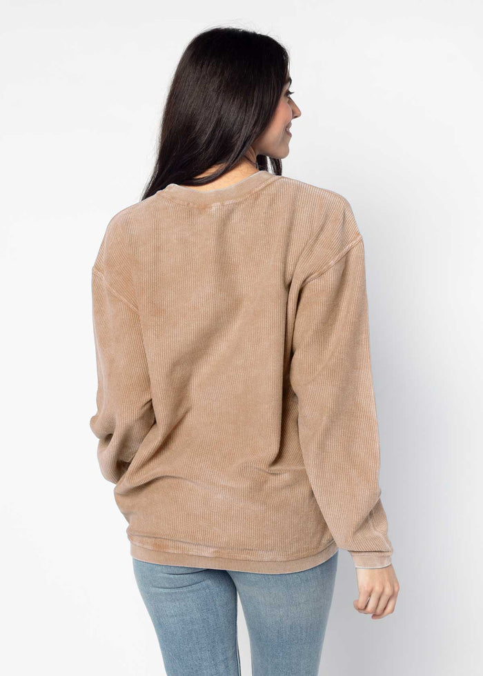 West Virginia Mountaineers Women's Latte Corded Sweatshirt