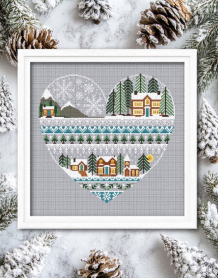 Winter Heart of the Seasons Cross Stitch Kit, Little Dove Designs
