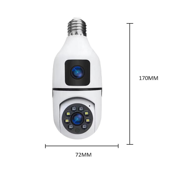 Wireless 360-Degree Pan-Tilt-Zoom Smart Camera with Dual Lenses and IP Connectivity