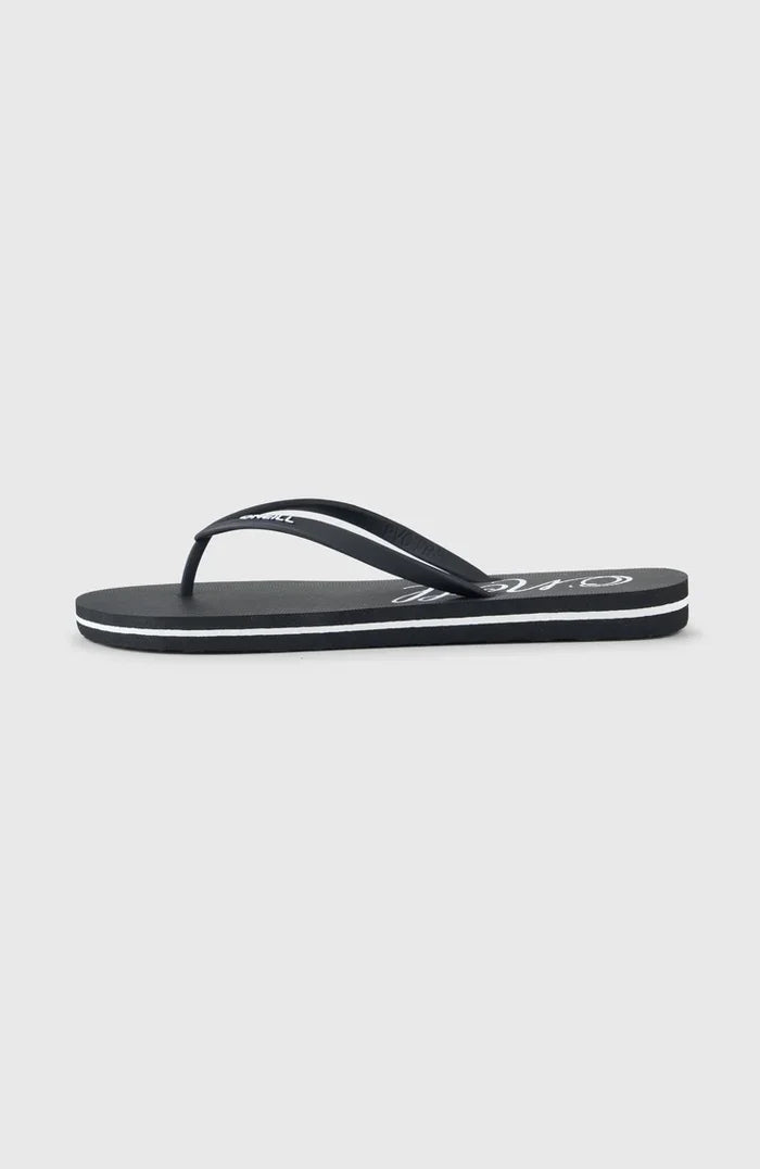 Women Profile Logo Sandals | Black