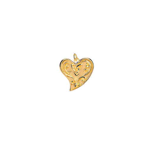 18k Vermeil over Sterling Silver Heart Charm
