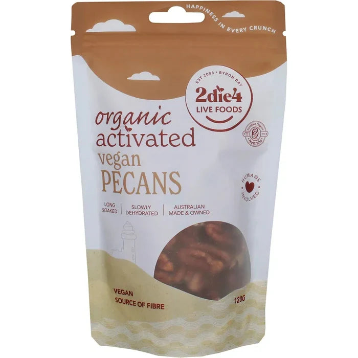 2DIE4 LIVE FOODS Activated Organic Pecans Vegan 120g - L'Organic