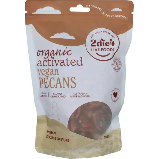 2DIE4 LIVE FOODS Activated Organic Pecans Vegan 300g - L'Organic
