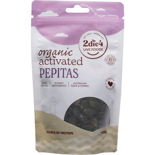 2DIE4 LIVE FOODS Activated Organic Pepitas 100g - L'Organic
