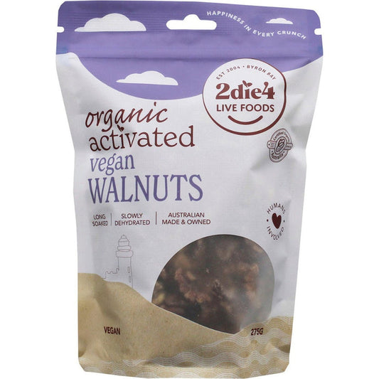 2DIE4 LIVE FOODS Activated Organic Walnuts Vegan 275g - L'Organic