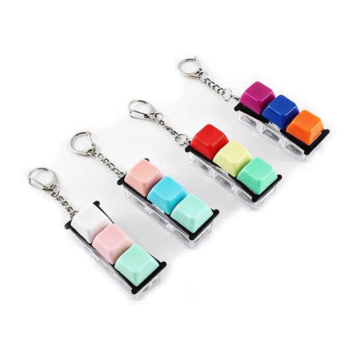 3-Key Mechanical Keyboard Switch Tester Keychain | Clicky Fidget Toy & Stress Relief Keyring (ETC-3368MT)