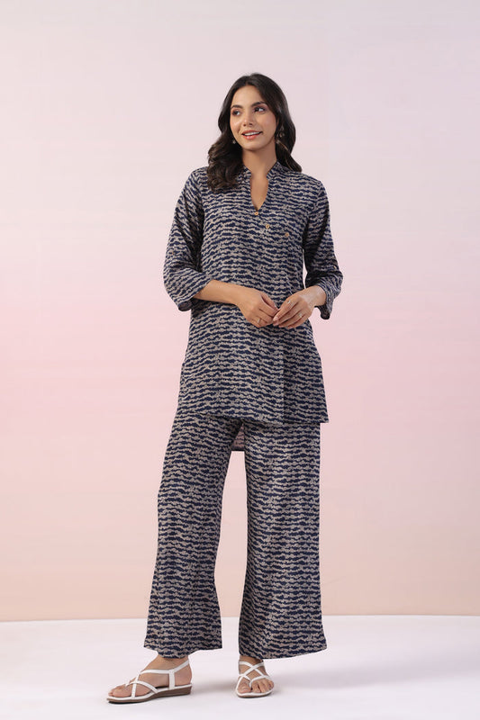 Accordion Russian Silk Co-ord Set