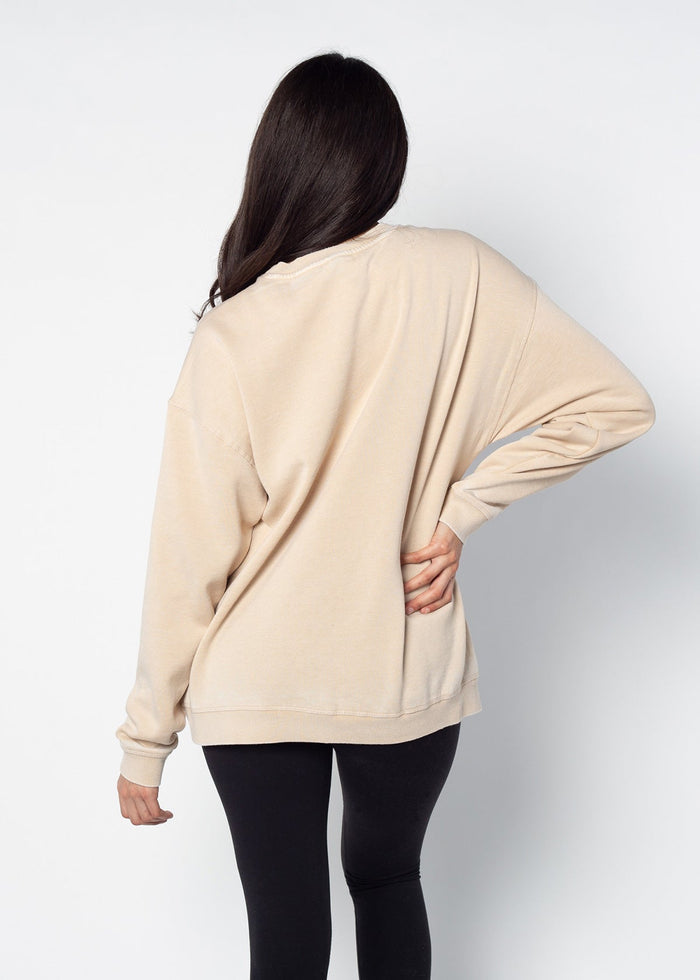 Alabama Crimson Tide Women's Signature Burnout Crewneck Sweatshirt in Oatmeal