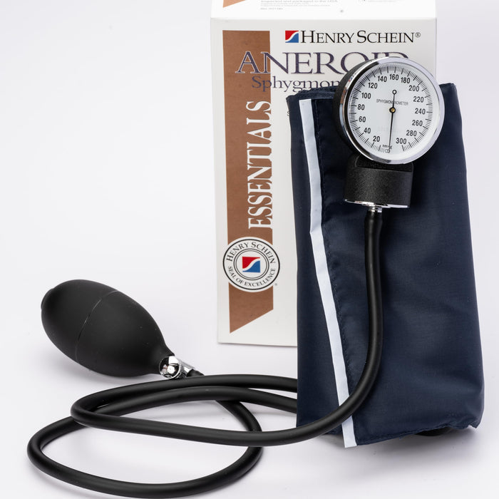 Aneroid Sphygmomanometer – Navy Blue Cuff, Manual Blood Pressure Monitor, Reusable, Dial Display, Includes Leatherette Carrying Case – 1 Count