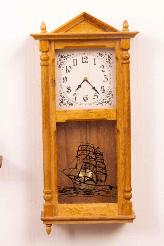 Anker & Carol Rasmussen Wooden Wall Clock with Ship Design
