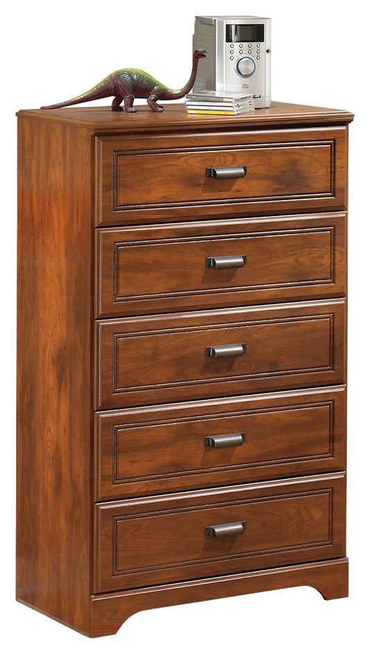 Barchan B228-46 Medium Brown Five Drawer Chest
