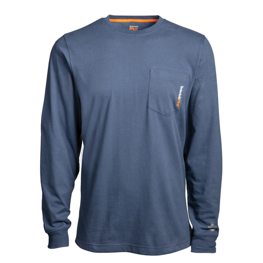 BASE PLATE BLENDED LONG-SLEEVE T-SHIRT (BIG/TALL) - 432-Vintage Indigo | Timberland PRO TB0A1OZ9