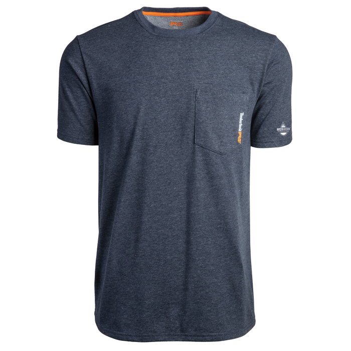 BASE PLATE BLENDED SHORT-SLEEVE T-SHIRT (BIG/TALL) - 440-Navy Heather | Timberland PRO TB0A1OZ4