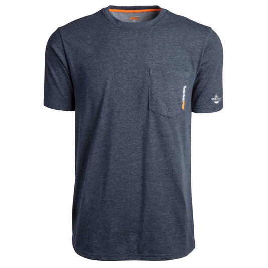 BASE PLATE BLENDED SHORT-SLEEVE T-SHIRT (BIG/TALL) - 440-Navy Heather | Timberland PRO TB0A1OZ4