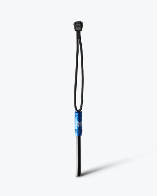 Blue Anodized Aluminum Ferro Rod Fire Starter - Vertical View | Benchmade Knife Co.