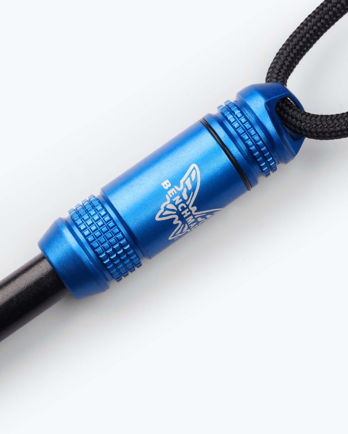 Blue Anodized Aluminum Ferro Rod Capsule - Close-up Detail | Benchmade Knife Co.
