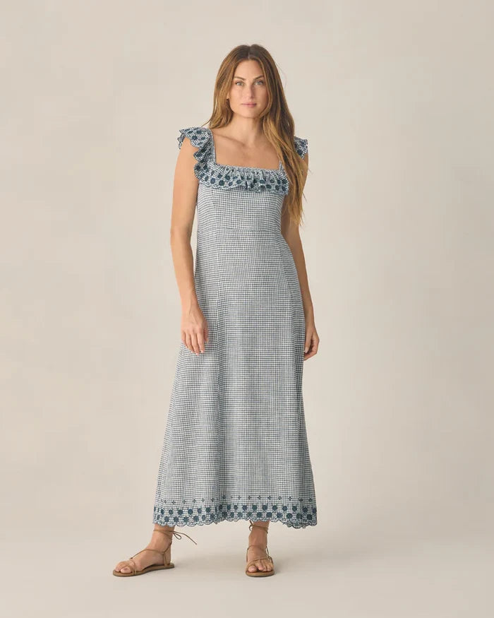Bianca Dress | Womens | Marine Gingham