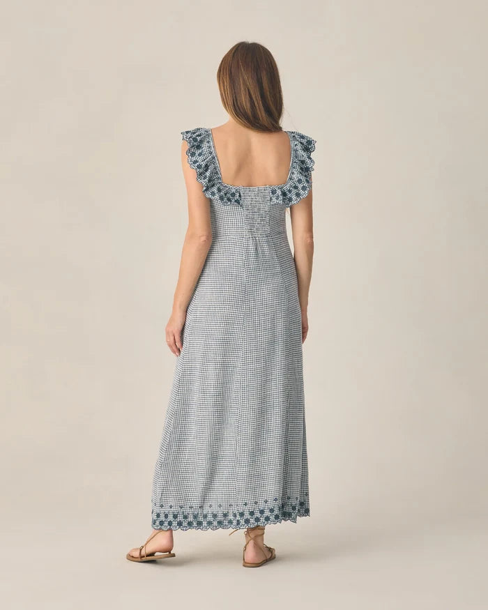 Bianca Dress | Womens | Marine Gingham
