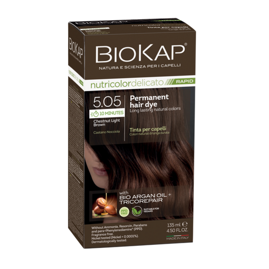 BioKap Nutricolor Delicato Rapid 5.05 Chestnut Brown Permanent Hair Dye - L'Organic