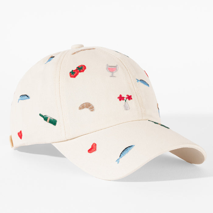 Bonbon Embroidered Baseball Cap - White