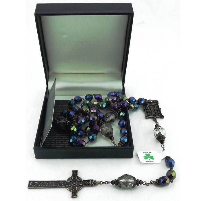 Book of Kells Purple Rosary in Presentation Box
