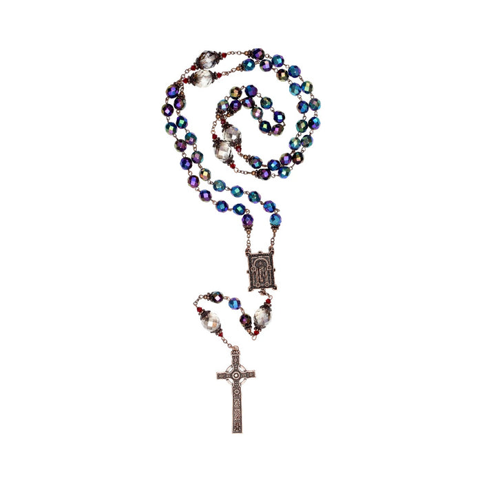 Book of Kells Purple Rosary in Presentation Box