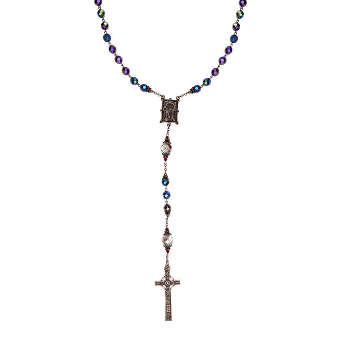 Book of Kells Purple Rosary in Presentation Box