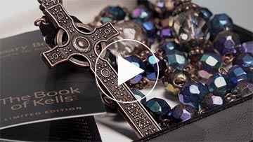 Book of Kells Purple Rosary in Presentation Box