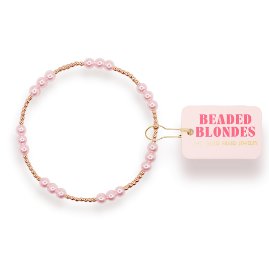 Bracelet ILY Pink Pearl in Gold
