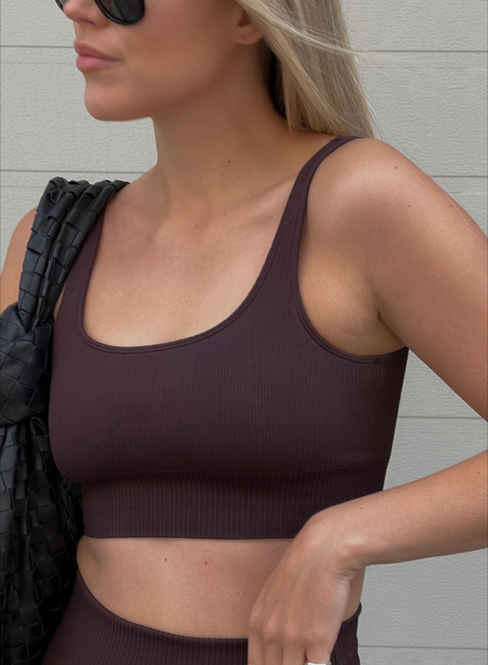 Cacao Ribbed Seamless Bra