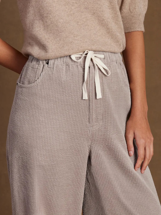Cappuccino Cord Drawstring Waist Trousers