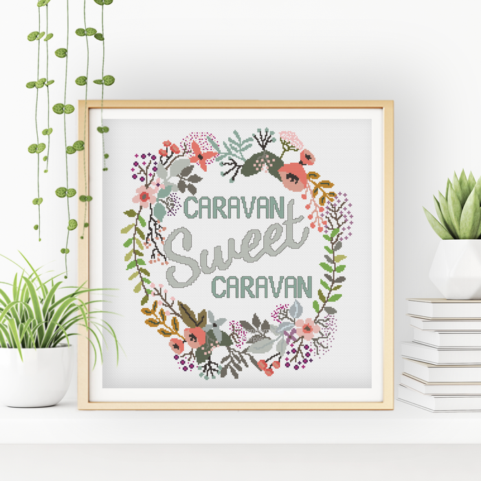 Caravan Sweet Caravan Cross Stitch Pattern by Peppermint Purple