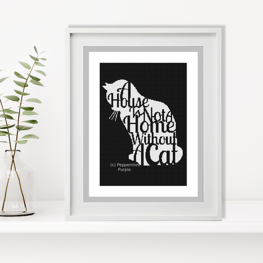Cat Cross Stitch Pattern by Peppermint Purple