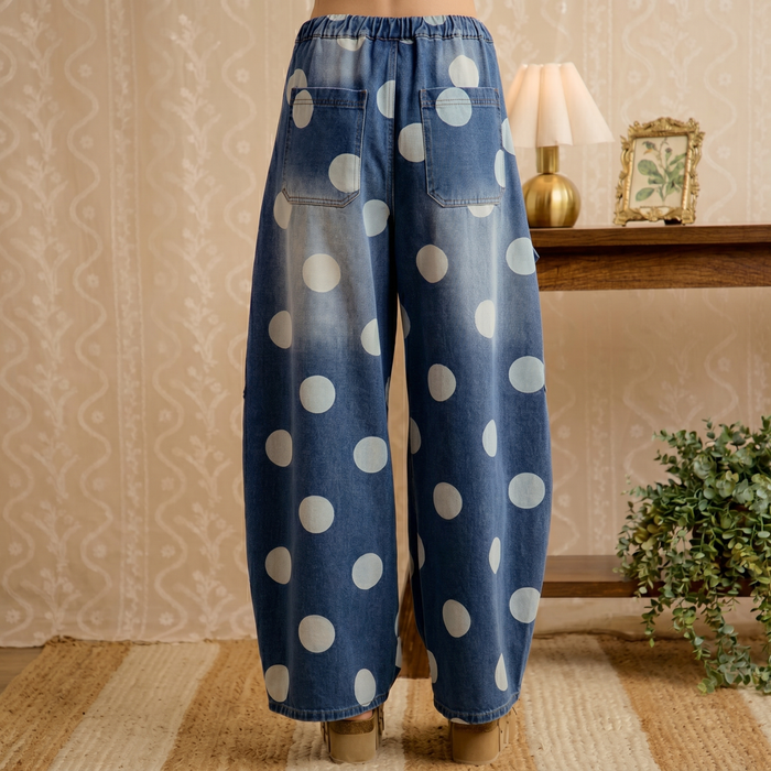 Cecily Polka Dot Barrel Pants - SexyModest Boutique