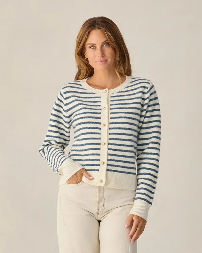 Classic Cardigan | Womens | Maritime Stripe