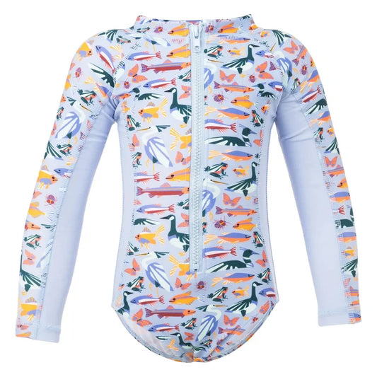 Kaia Long Sleeve One Piece Swimsuit — River Friends