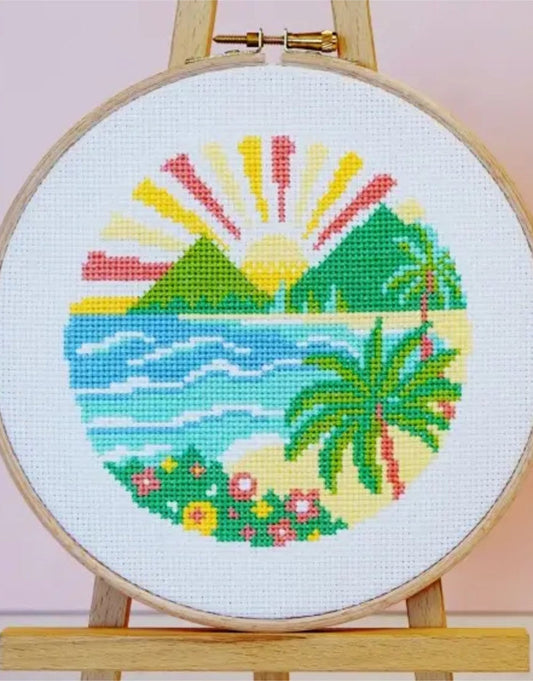 Coastal Peaks Cross Stitch Kit, Caterpillar Cross Stitch