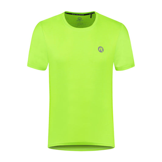 Rogelli Core hardloopshirt korte mouw heren fluor voorkant.