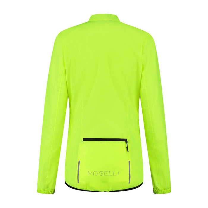 Rogelli Core regenjack dames fluor achterkant.