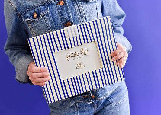 Coton Colors - Skinny Stripe Mini Picture Frame - Indigo