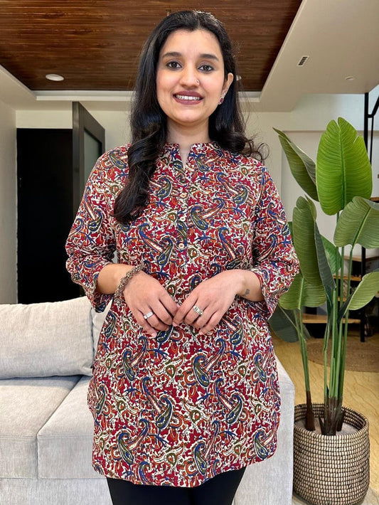 Cotton Short Kurta- Mix Print