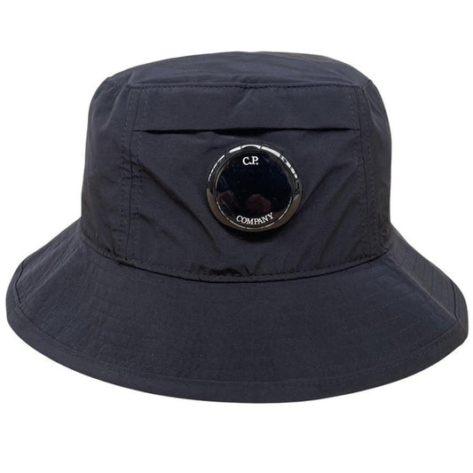 CP Company Navy Blue Chrome-R Nylon Lens Bucket Hat