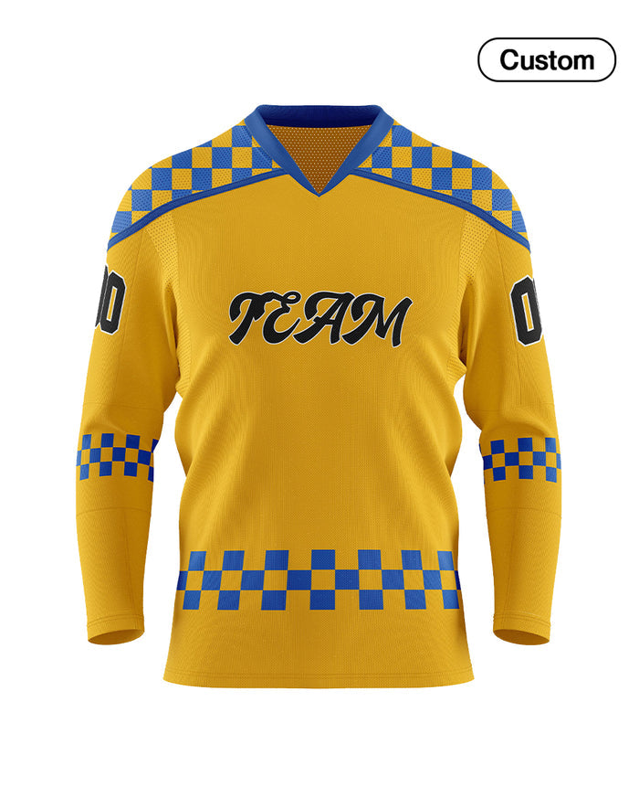Custom Ice Hockey Jersey - Checkered Pattern - Personalized Top - UNISWIFT USA