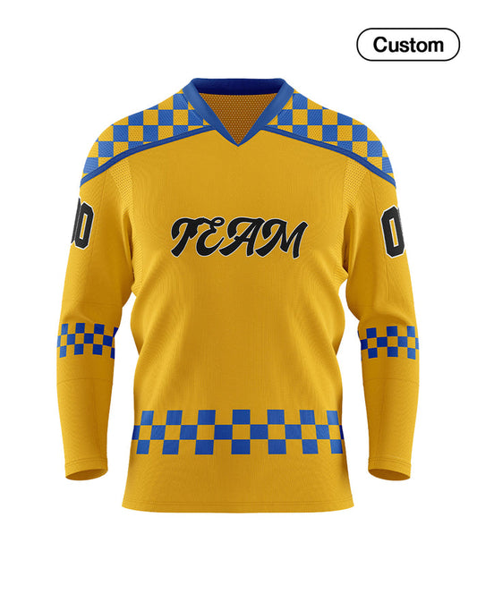 Custom Ice Hockey Jersey - Checkered Pattern - Personalized Top - UNISWIFT USA
