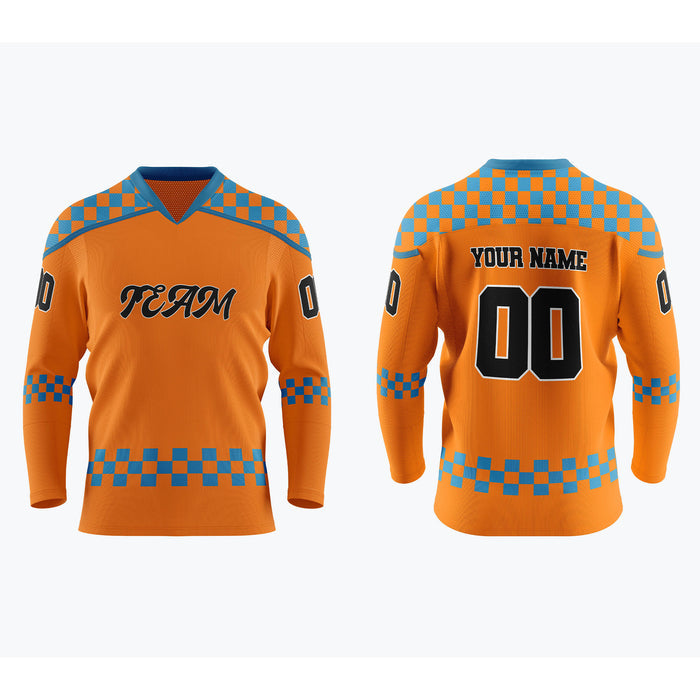 Custom Ice Hockey Jersey - Checkered Pattern - Personalized Top - UNISWIFT USA