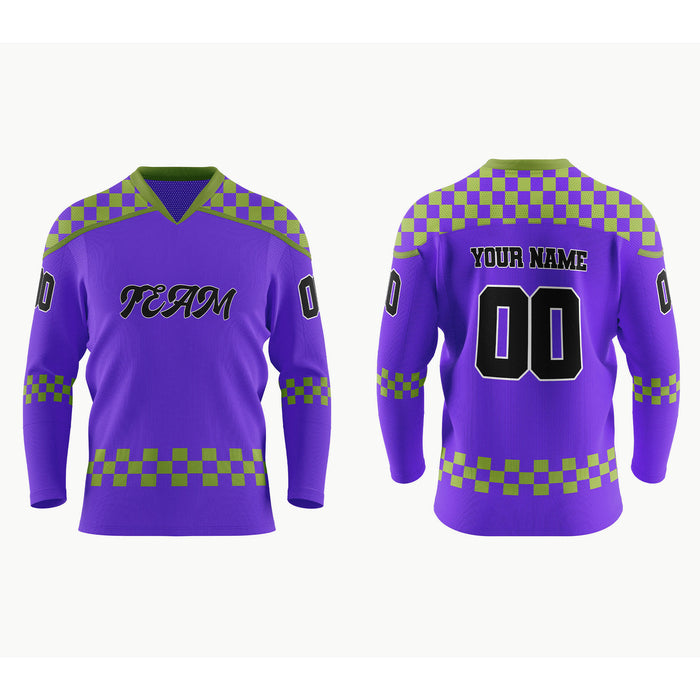 Custom Ice Hockey Jersey - Checkered Pattern - Personalized Top - UNISWIFT USA