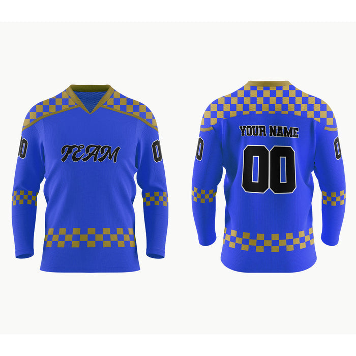 Custom Ice Hockey Jersey - Checkered Pattern - Personalized Top - UNISWIFT USA