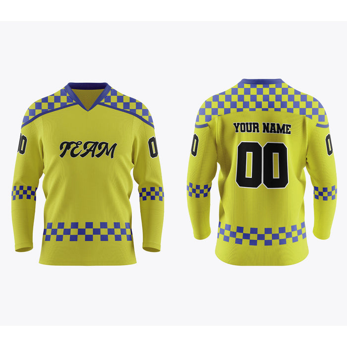 Custom Ice Hockey Jersey - Checkered Pattern - Personalized Top - UNISWIFT USA