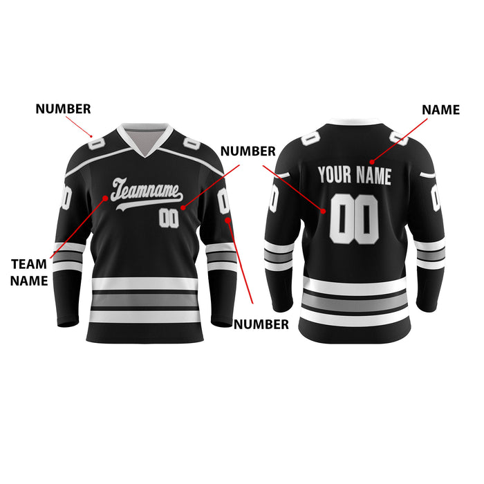 Custom Ice Hockey Jersey - Logo Placement Chart
