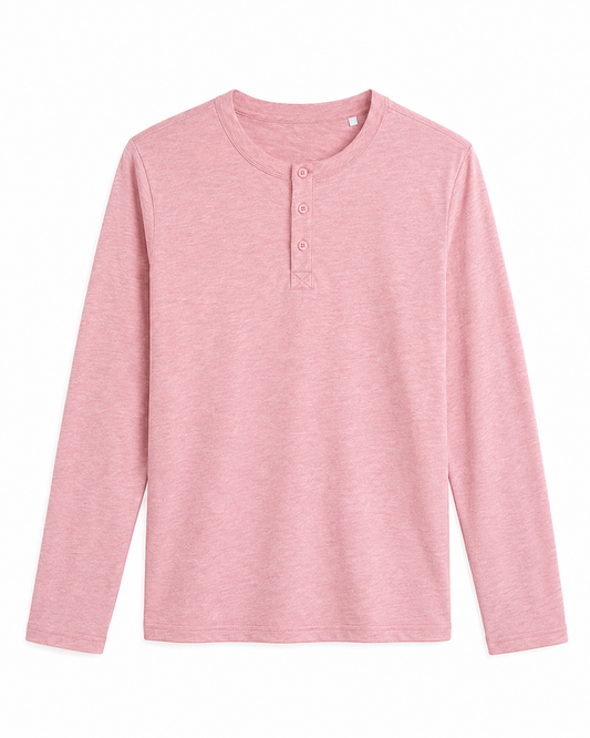 Custom Women Henley Full Sleeve - Solid Color - Personalized Tee